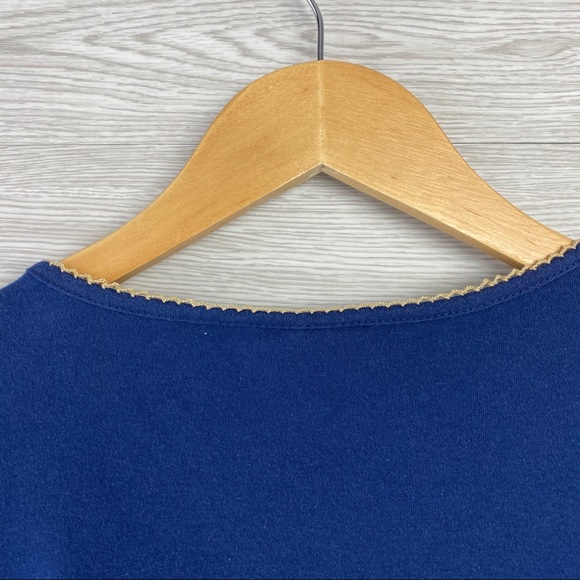 Alfred Dunner Dark Blue Embellished Blouse - Picture 7 of 7